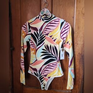 Hurley Multicolor Tropical Long Sleeve One Piece Rash Guard